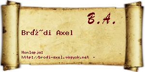 Bródi Axel névjegykártya